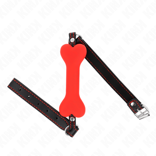 KINK COLLAR & GAG KINK - OSSO ROSSO 12 CM BAVAGLIO 63 x 2 CM