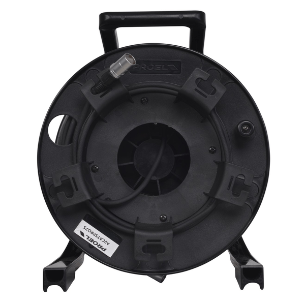 PROEL STAGE Cavo professionale PROEL LAN5S Cat. 5e S-FTP - PUR, assemblato su avvolgitore professionale PROEL, con spine RJ45 di alta qualità HIROSE e portaconnettore NEUTRIK NE8MX1. Lunghezza 75 m. Altre lunghezze disponibili: visualizzare le specifiche tecniche