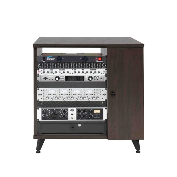 Gator Frameworks GFW-ELITESIDECAR-BRN Mobile rack sidecar cabinet in legno con finitura noce scuro<br>