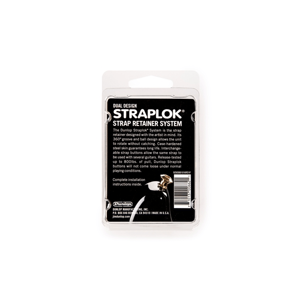Dunlop SLS1032BR Straplok Dual Design Strap Retainer System, Brass
