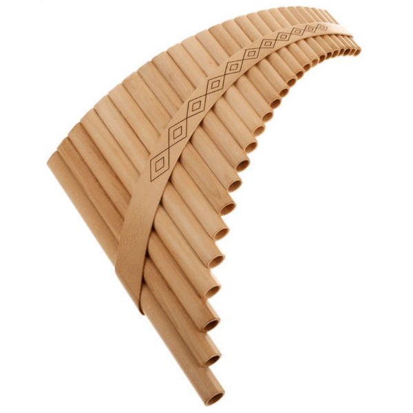 HORA FLAUTO DI PAN SOLIST TENORE IN SOL MADE IN EUROPE + BORSA 25 CANNE RE1-SOL4 IN ACERO FORMA CURVA ORNAMENTO INTAGLIATO