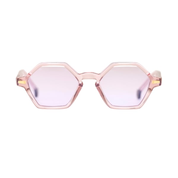 メガネ KYME Kyme - GEA COL 4 - OPTICAL GLASSES - transp peach Kyme Eyewear COLE4: hexagonal vintage sunglasses. Color