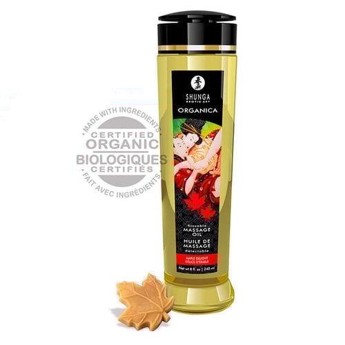 SHUNGA – BIO-ESSBARES EROTISCHES MASSAGEÖL 240ML – AHORN-FREUDE