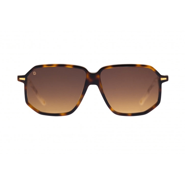 Kyme Eyewear Sebastien: oversized ultralite acetate aviator sunglasses. Color Tobacco/milky nude, Material Acetate cellulose, Size XL