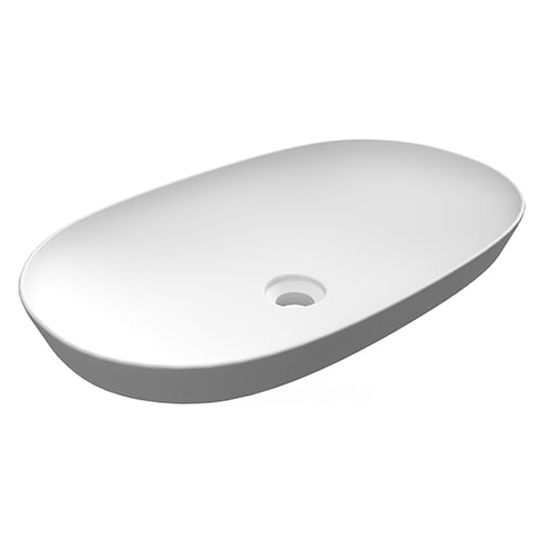 Lavabo ad incasso ovale allungato senza foro variant 60 x 36 cm