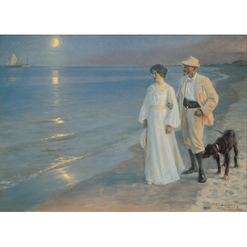 Peder Severin Krøyer Sera d'estate sulla spiaggia di Skagen. Il pittore e sua moglie.