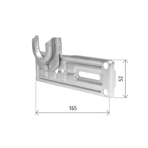 PIASTRA 165mm PER CUSCINETTO 42mm FERRO ZINCATO