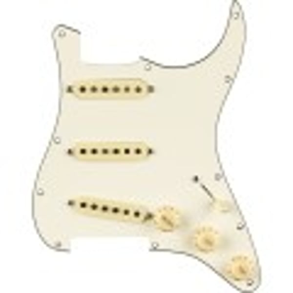Fender Pre-Wired Strat Pickguard, Pure Vintage '59 w/RWRP Midde, Parchment 11 Hole PG