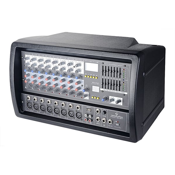 SOUNDSATION Mixer amplificato 8 canali da 300W max. con Bluetooth™, effetti e lettore MP3. Modello PMX-8UBT