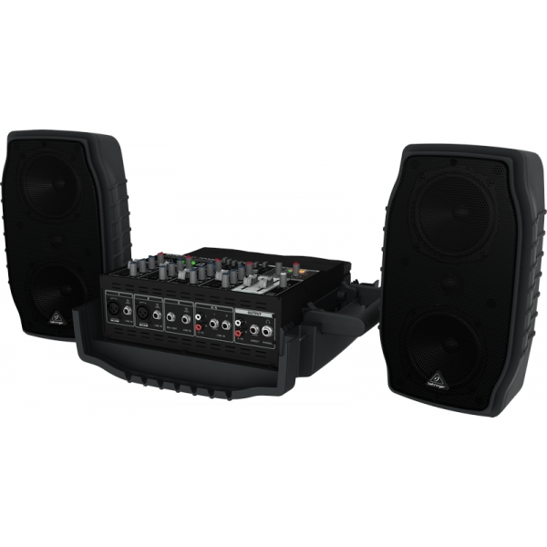 BEHRINGER PPA200 SISTEMA PORTATILE COMPATTO 5 CANALI 150 WATT CASSE + MIXER + MICROFONO +CAVI