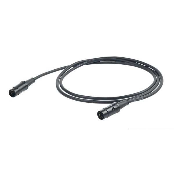 PROEL STAGE Cavo professionale MIDI con connessioni 5P DIN YONGSHENG. Lunghezza: 1.5 metri. Colore disponibile: Nero. Altre lunghezze disponibili: visualizzare le specifiche tecniche