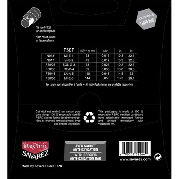 Savarez F50F Corde Focus per Chitarra Elettrica 13-56, Set/6