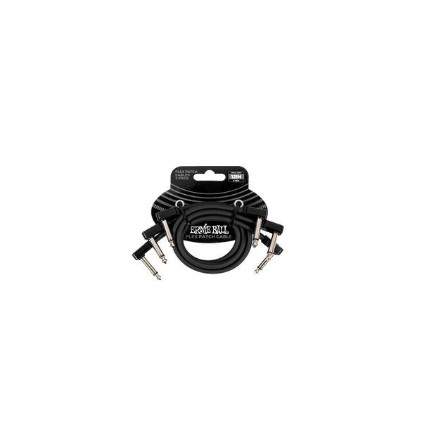 Ernie Ball 6445 Flex Patch Cable Black 30cm 3pk