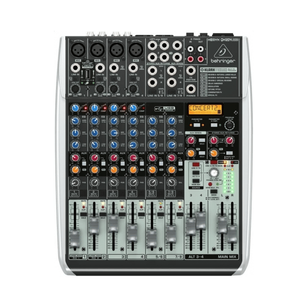BEHRINGER XENYX QX1204-USB MIXER 12 INGRESSI 4 COMPRESSORI 2 BUS EFFETTI KLARK TEKNIK +48V WIRELESS READY