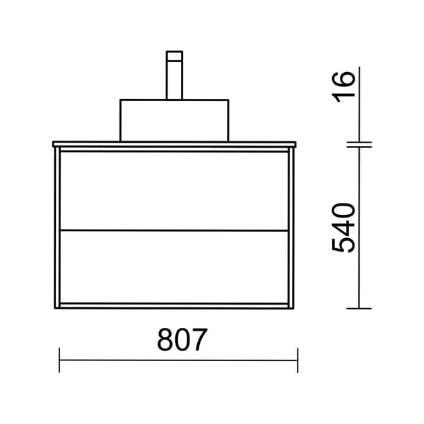 Set Bagno Completo TULIPANO 80 cm senza Specchio - Nero