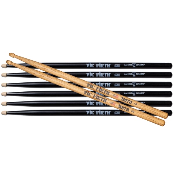 Vic Firth PVF 3 Pair 5BB + 1 Pair 5BT Terra Free