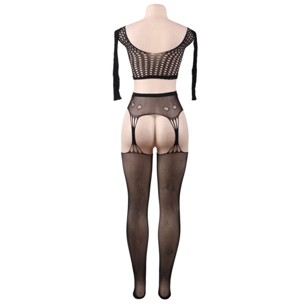 QUEEN LINGERIE BODYSTOCKING LONG SLEEVE TOP S-L