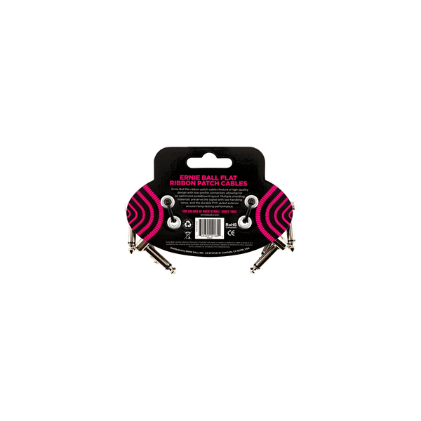 Ernie Ball 6220 Flat Ribbon Patch Cable 7,62 cm Pacco da 3