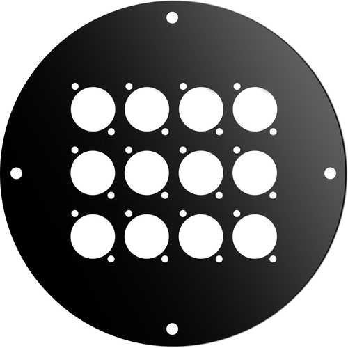 PROEL STAGE Disco frontale in acciaio verniciato nero per AV190/AV195, dotato di 12 fori per connettori di tipo “D”.