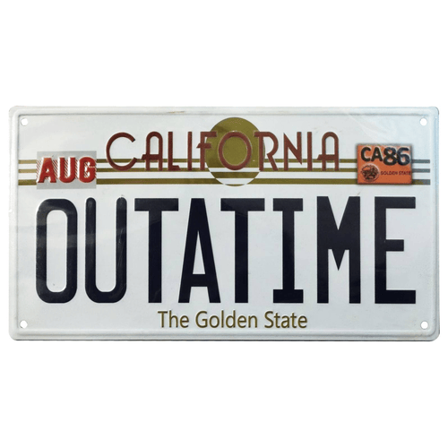 Back To The Future Metal Sign ´Outatime´ DeLorean License Plate