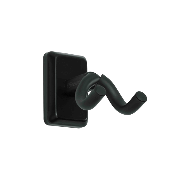 Gator Frameworks GFW-UKE-HNGRBLK Supporto da parete per ukulele e mandolino con piastra nera