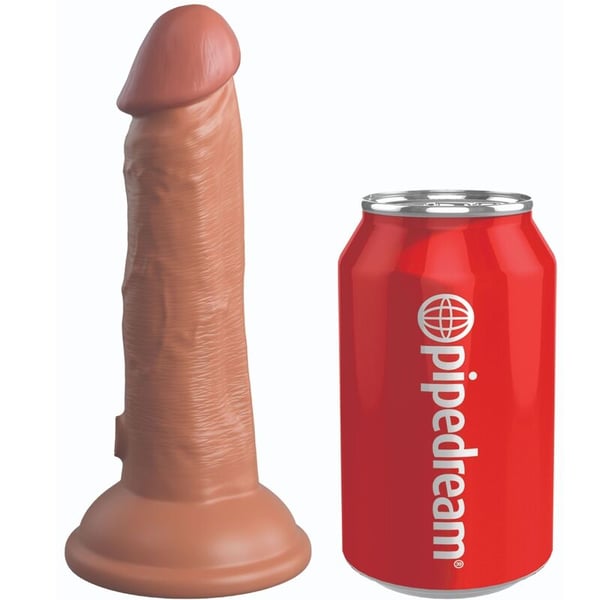 KING COCK ELITE - DILDO REALISTICO VIBRADOR &amp; SILICONA 15.2 CM CARAMELO