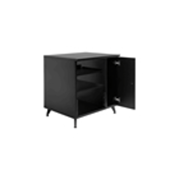 Gator Frameworks GFW-ELITESIDECAR-BLK Mobile rack sidecar cabinet in legno con finitura nera<br>