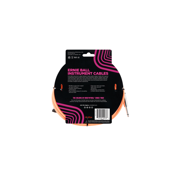 Ernie Ball 6084 Cavo Braided Neon Orange 5,49 m