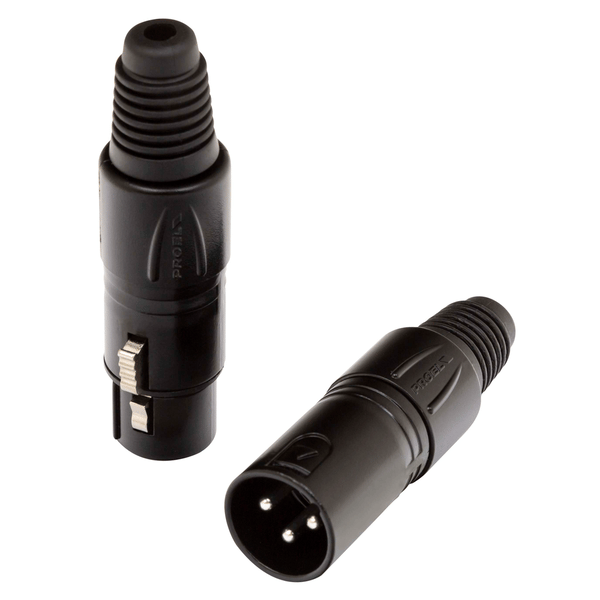 PROEL STAGE Presa volante XLR professionale 3 poli, pinza interna in nylon con molla terminale in PVC. Colore: Nero.