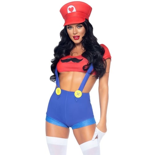LEG AVENUE COSTUMES LEG AVENUE - COSTUME SEXY MARIO BROS ROSSO/BLU M