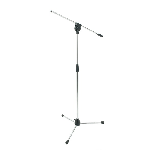 PROEL STAGE Asta professionale a giraffa per microfono, con base tripoide e snodo superiore in alluminio e manicotto di regolazione in nylon