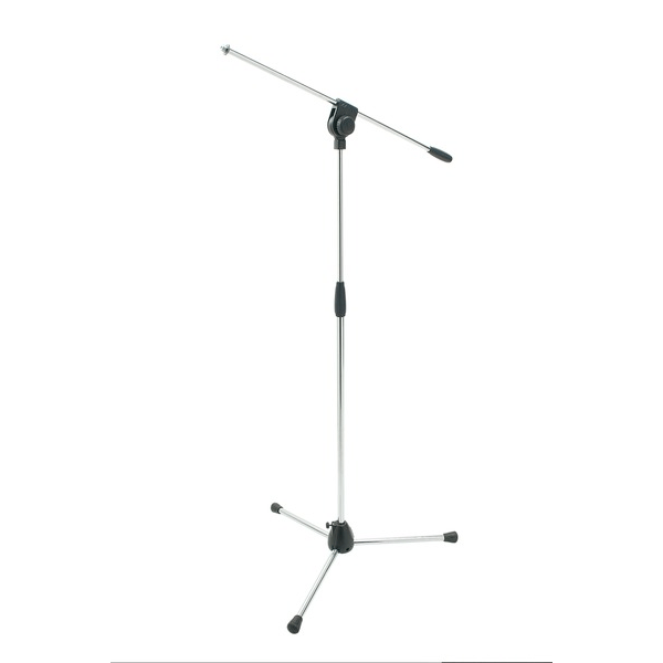 PROEL STAGE Asta professionale a giraffa per microfono, con base tripoide e snodo superiore in alluminio e manicotto di regolazione in nylon