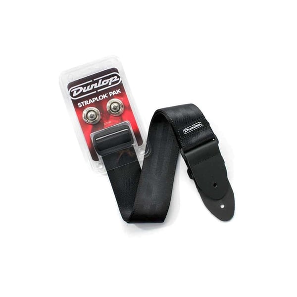Dunlop SLST001 Straplok Pack, Nickel Dual Design Straplok &amp; Strap