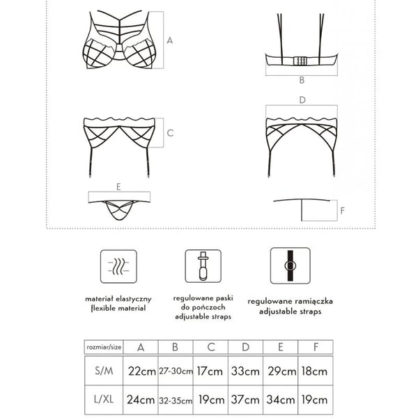 LIVCO CORSETTI FASHION - SOLEDAD LC 20217 BH + HÖSCHE + STRUMPFGÜRTEL L/XL