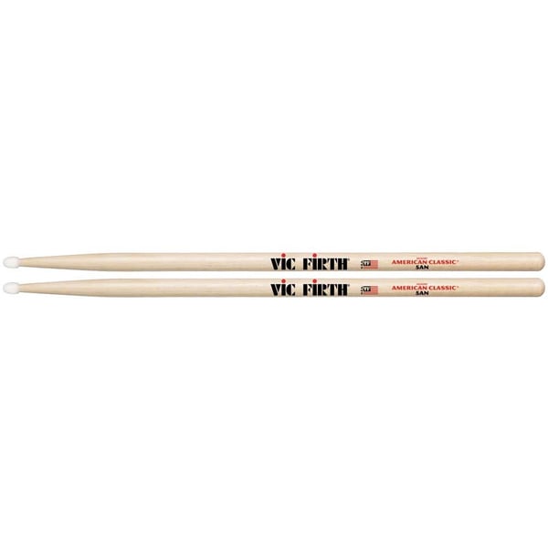 VIC FIRTH Bacchette American Classic Hickory Punta in Nylon. Modello 5AN
