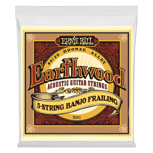 Ernie Ball 2061 Earthwood Banjo Frailing Terminate ad Anello Bronzo 80/20
