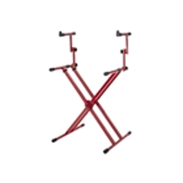 Gator Frameworks GFW-KEY-5100XRED Supporto per tastiera a doppio livello con struttura a "X" in colore rosso<br>