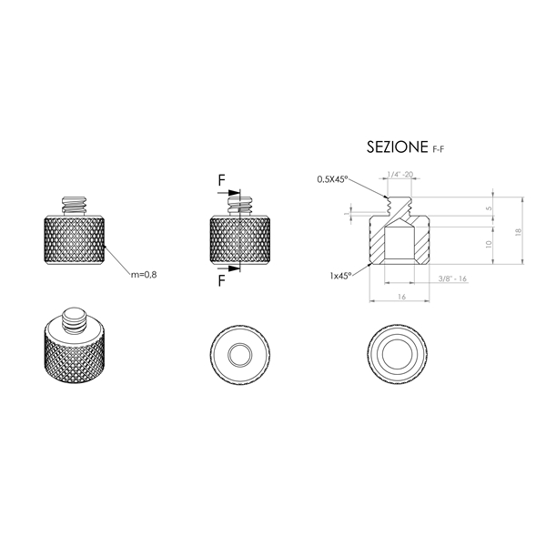 Quik Lok ADC/001 Adattatore Fotografico 1/4" M - 3/8" F