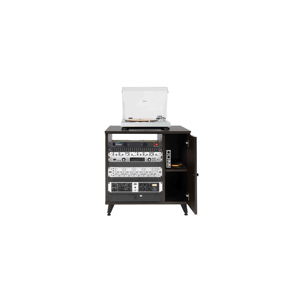 Gator Frameworks GFW-ELITESIDECAR-BRN Mobile rack sidecar cabinet in legno con finitura noce scuro<br>