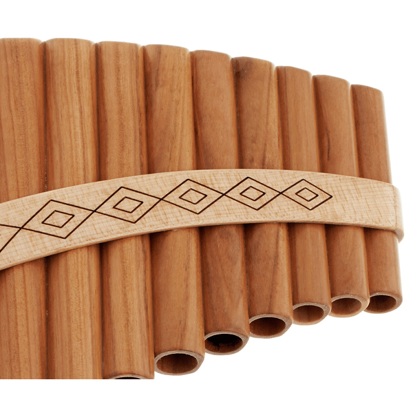 HORA FLAUTO DI PAN SOLIST CONTRALTO IN SOL MADE IN EUROPE + BORSA 15 CANNE SOL1-SOL3 IN ACERO FORMA CURVA ORNAMENTO INTAGLIATO