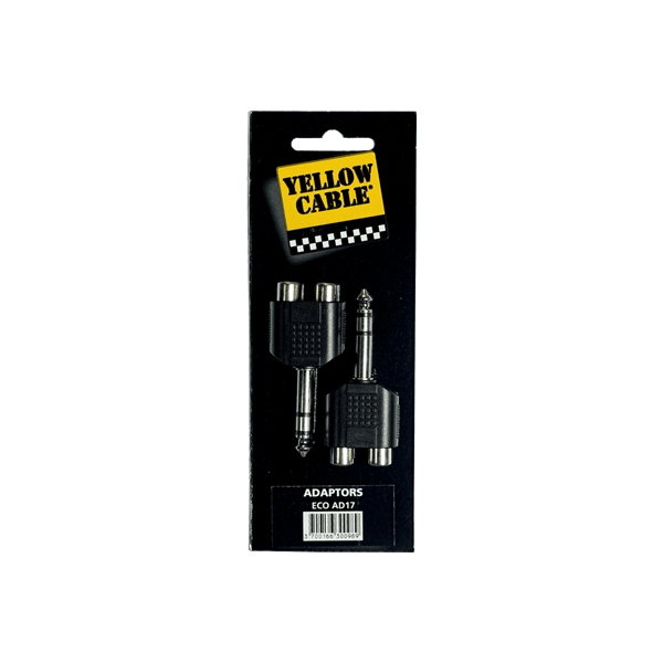 Yellow Cable AD17 Adattatore Jack TRS Maschio/2x RCA Femmina 2 Pcs