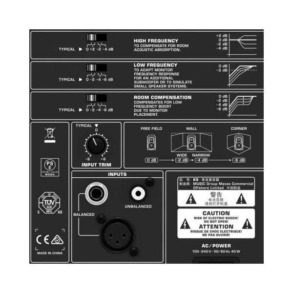 BEHRINGER NEKKST K8 STUDIO MONITOR BIAMPLIFICATO 150 WATT 8″+1″ KRK DESIGN