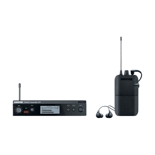 Shure P3TER112GR trasmettitore P3TE, ricevitore P3R, auricolari SE112. (L19)