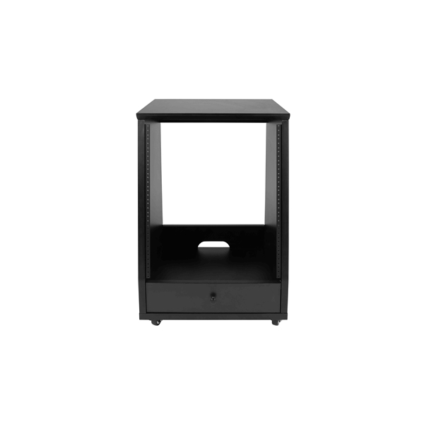 Gator Frameworks GFW-ELITESTUDIORK12-BLK Rack da studio inclinato 12 unità con finitura nera standard<br>