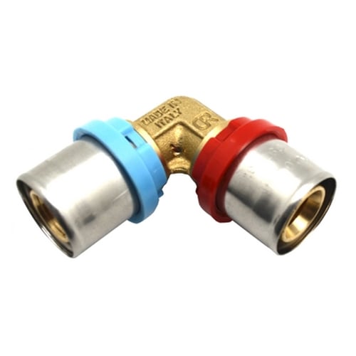 Raccordo curvo doppio compact per multistrato
