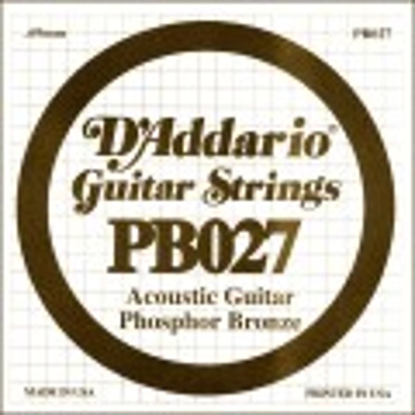 D'ADDARIO Phosphor Bronze Wound Acoustic Guitar Single String, .027. Modello PB027