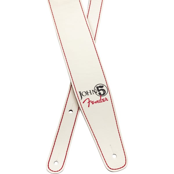 FENDER Tracolla John 5 Leather White and Red. Modello 0990650109