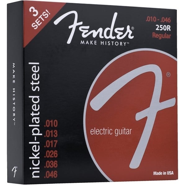 FENDER Set di Corde Super 250R NPS con Ball End (Scalature .010-.046) Confezione da 3. Modello 0730250310