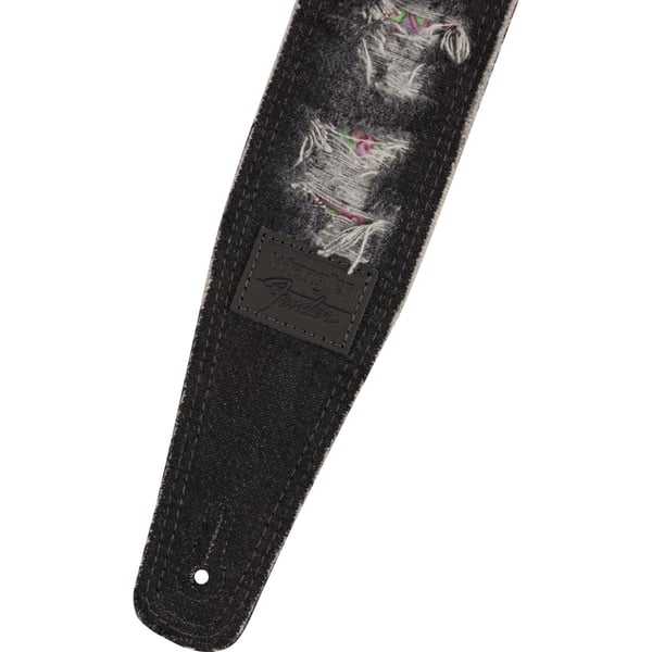Tracolla in denim strappato Fender® x Wrangler®, Black