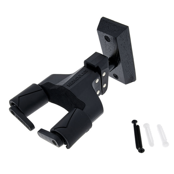HERCULES IT HCGSP-38WBK+ SUPPORTO A MURO PER CHITARRA/BASSO, BASE IN LEGNO NERA
